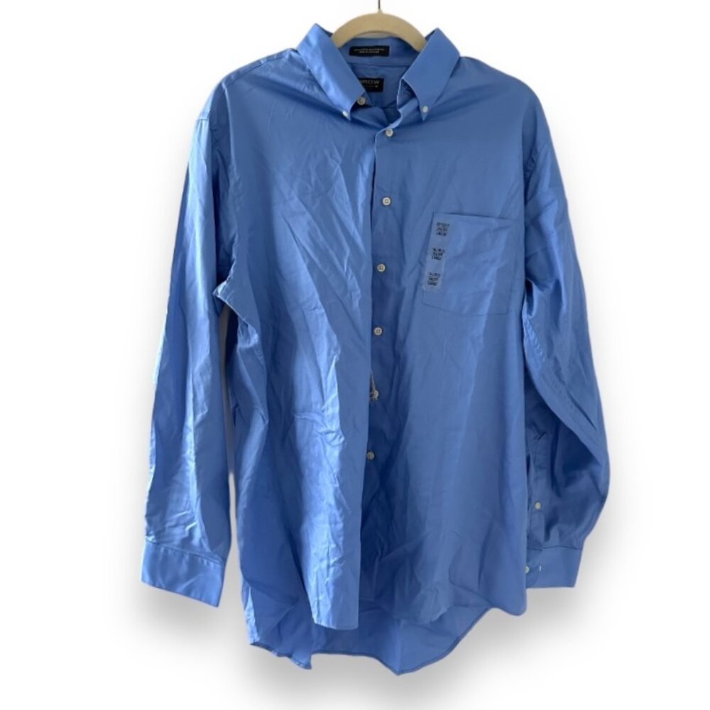 Arrow Twill English Blue Long Sleeve Button Down Men's Size Large 16-16 1/2 NWT